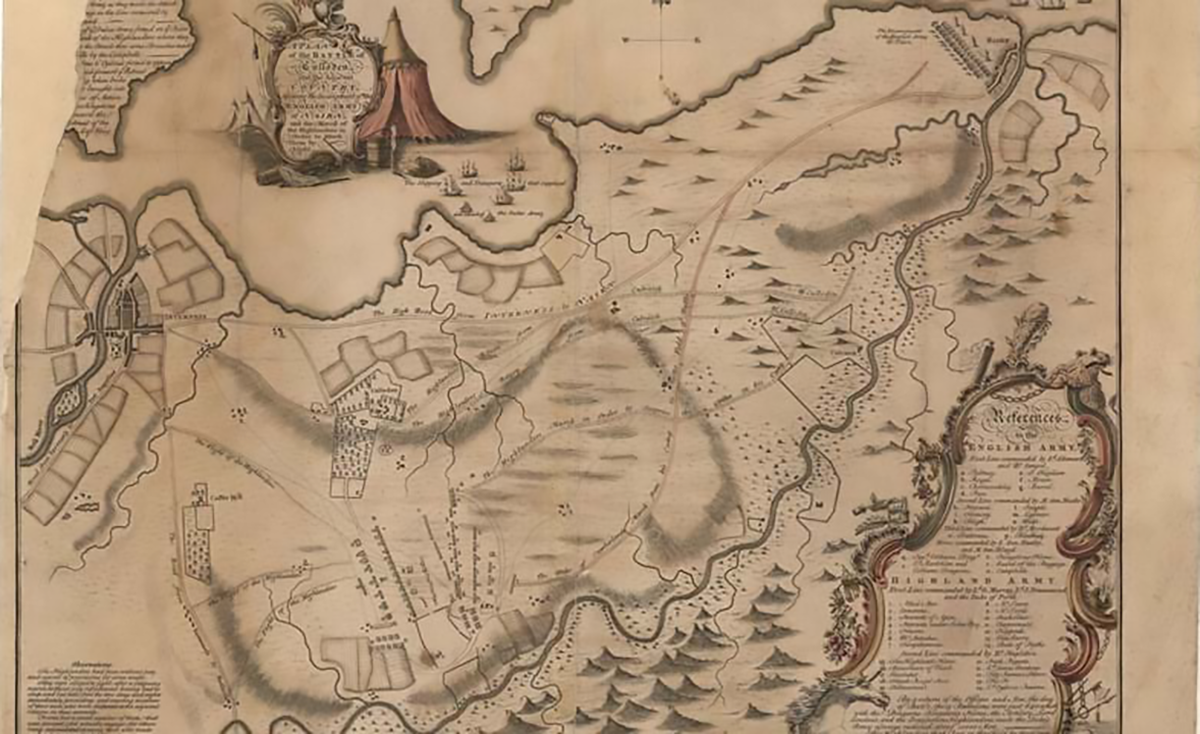 ‘John Finlayson's map of the battle of Culloden and surrounding landscape. Maps reproduced with the permission of the National Library of Scotland CC BY 4.0’